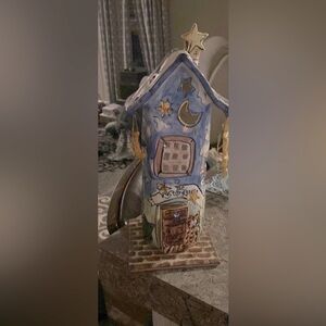 Blue Sky  Ceramic includes bottom. Which is a must. Very tall and sun moon star